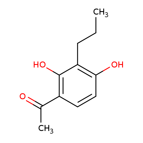 CCCc1c(O)ccc(c1O)C(=O)C