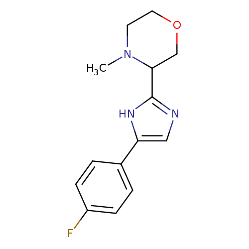 CN1CCOCC1c1ncc([nH]1)c1ccc(cc1)F