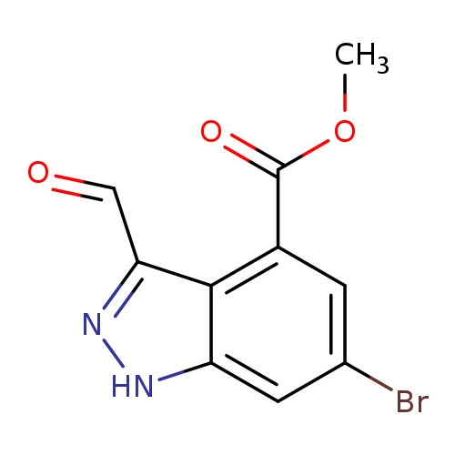 COC(=O)c1cc(Br)cc2c1c(C=O)n[nH]2