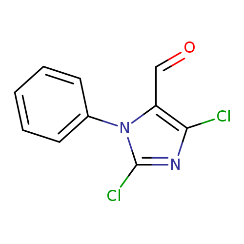 O=Cc1c(Cl)nc(n1c1ccccc1)Cl