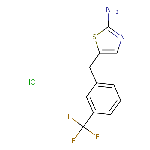 Nc1ncc(s1)Cc1cccc(c1)C(F)(F)F.Cl