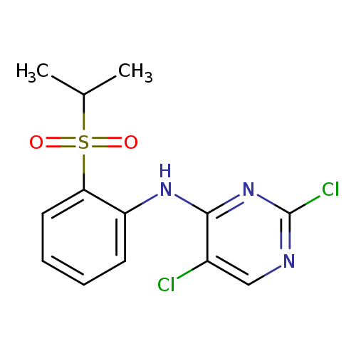 Clc1ncc(c(n1)Nc1ccccc1S(=O)(=O)C(C)C)Cl