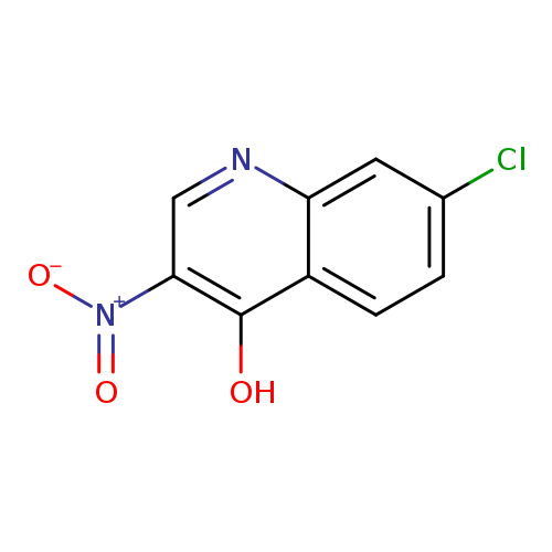 Clc1ccc2c(c1)ncc(c2O)[N+](=O)[O-]