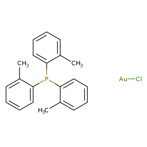 Cc1ccccc1P(c1ccccc1C)c1ccccc1C.Cl[Au]