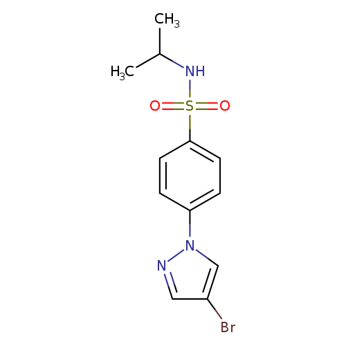 Brc1cnn(c1)c1ccc(cc1)S(=O)(=O)NC(C)C