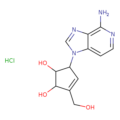 Nc1nccc2c1ncn2C1C=C(C(C1O)O)CO.Cl