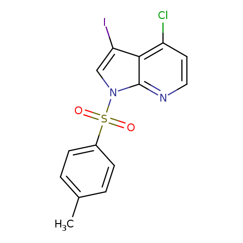 Cc1ccc(cc1)S(=O)(=O)n1cc(c2c1nccc2Cl)I