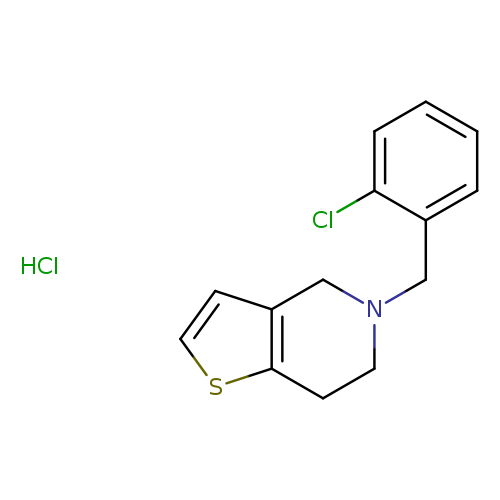 Clc1ccccc1CN1CCc2c(C1)ccs2.Cl