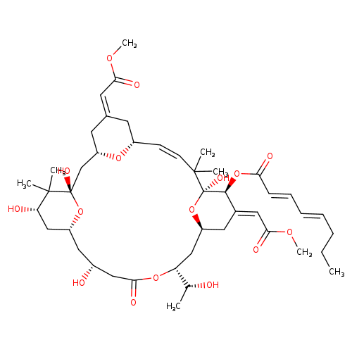 CCC/C=C/C=C/C(=O)O[C@H]1/C(=C/C(=O)OC)/C[C@@H]2O[C@@]1(O)C(C)(C)/C=C/[C@@H]1O[C@@H](C/C(=C/C(=O)OC)/C1)C[C@]1(O)O[C@H](C[C@H](CC(=O)O[C@H](C2)[C@H](O)C)O)C[C@@H](C1(C)C)O
