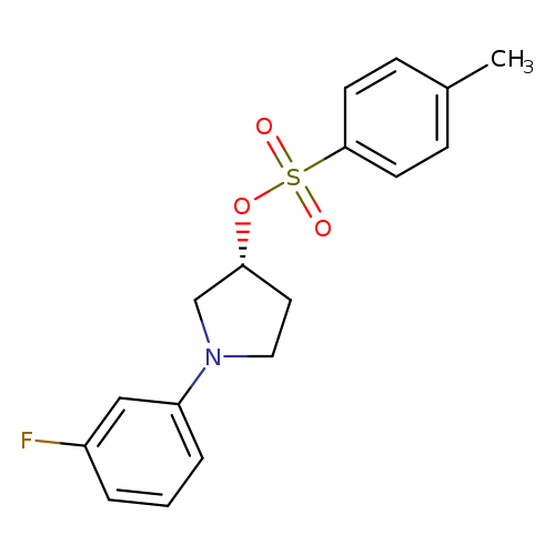 Cc1ccc(cc1)S(=O)(=O)O[C@@H]1CCN(C1)c1cccc(c1)F