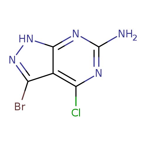 Nc1nc(Cl)c2c(n1)[nH]nc2Br
