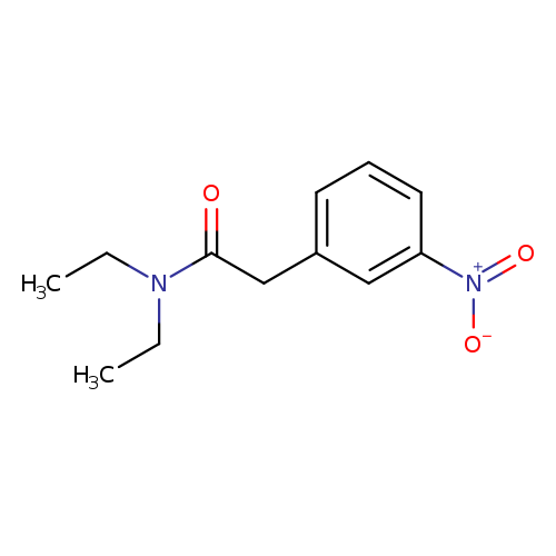 CCN(C(=O)Cc1cccc(c1)[N+](=O)[O-])CC