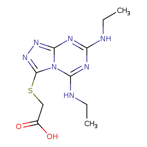 CCNc1nc(NCC)nc2n1c(SCC(=O)O)nn2