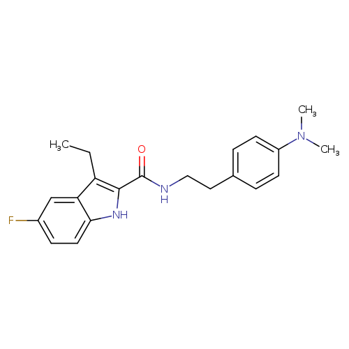 CCc1c([nH]c2c1cc(F)cc2)C(=O)NCCc1ccc(cc1)N(C)C