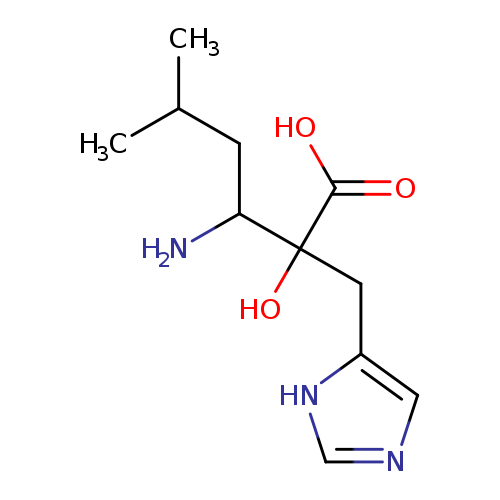 NC(C(C(=O)O)(Cc1[nH]cnc1)O)CC(C)C