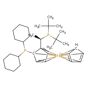 C[C@H]([C]12=[CH]3[CH]4=[CH]5[C-]1(P(C1CCCCC1)C1CCCCC1)[Fe+2]16782345[CH-]2[CH]1=[CH]7[CH]8=[CH]62)P(C(C)(C)C)C(C)(C)C