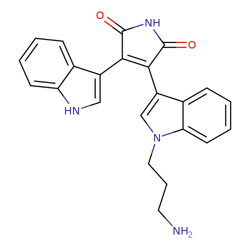 NCCCn1cc(c2c1cccc2)C1=C(C(=O)NC1=O)c1c[nH]c2c1cccc2