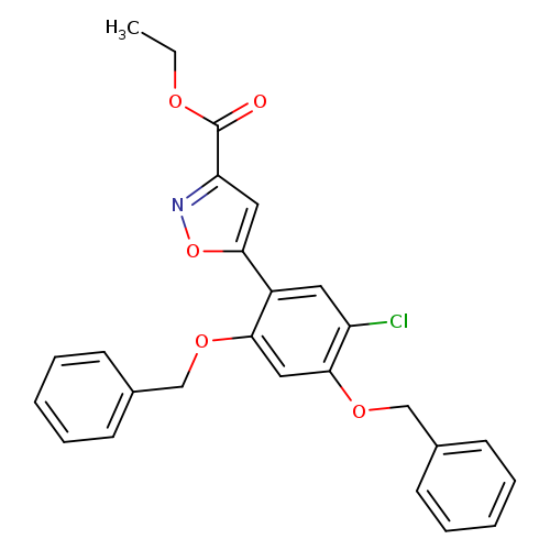 CCOC(=O)c1noc(c1)c1cc(Cl)c(cc1OCc1ccccc1)OCc1ccccc1