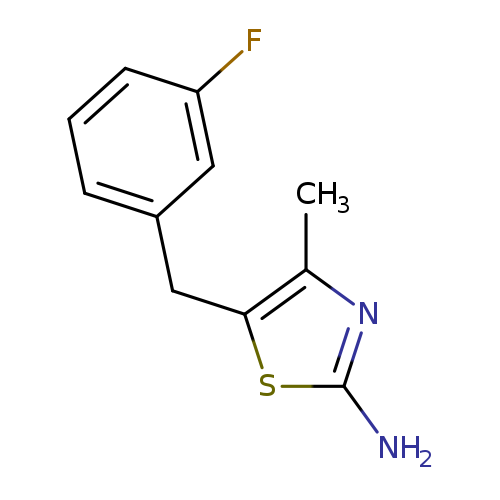 Fc1cccc(c1)Cc1sc(nc1C)N