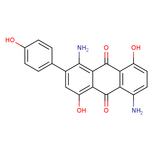 Oc1ccc(cc1)c1cc(O)c2c(c1N)C(=O)c1c(C2=O)c(N)ccc1O