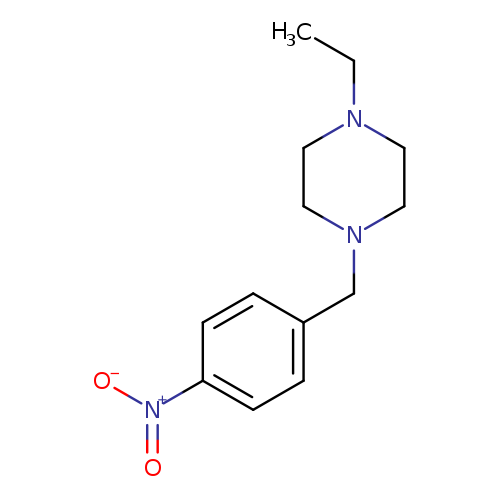 CCN1CCN(CC1)Cc1ccc(cc1)[N+](=O)[O-]