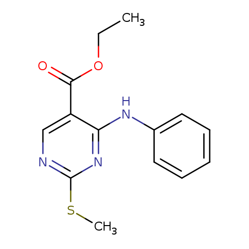 CCOC(=O)c1cnc(nc1Nc1ccccc1)SC