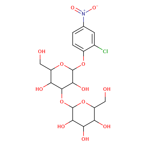 OCC1OC(Oc2ccc(cc2Cl)[N+](=O)[O-])C(C(C1O)OC1OC(CO)C(C(C1O)O)O)O