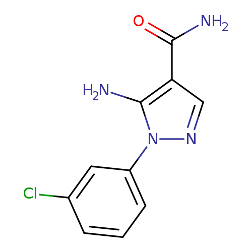 Clc1cccc(c1)n1ncc(c1N)C(=O)N