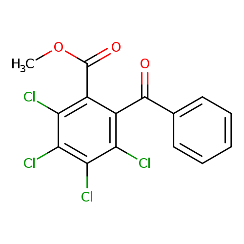COC(=O)c1c(C(=O)c2ccccc2)c(Cl)c(c(c1Cl)Cl)Cl