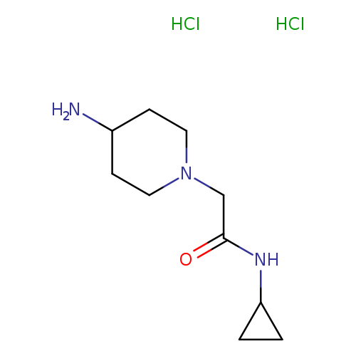 NC1CCN(CC1)CC(=O)NC1CC1.Cl.Cl