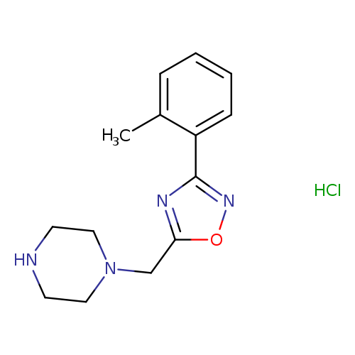 Cc1ccccc1c1noc(n1)CN1CCNCC1.Cl