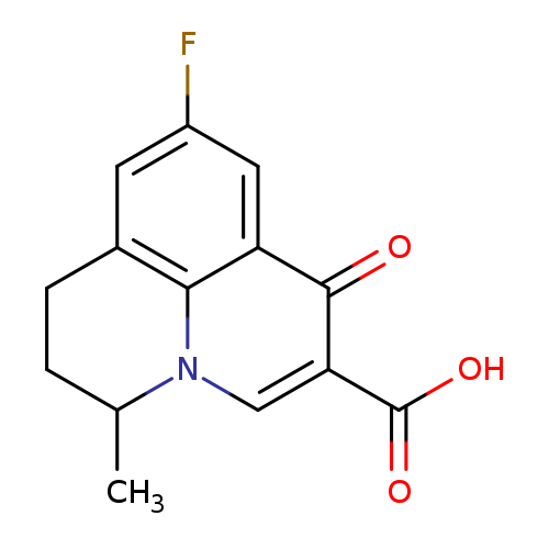 Fc1cc2CCC(n3c2c(c1)c(=O)c(c3)C(=O)O)C