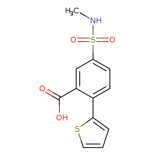 CNS(=O)(=O)c1ccc(c(c1)C(=O)O)c1cccs1