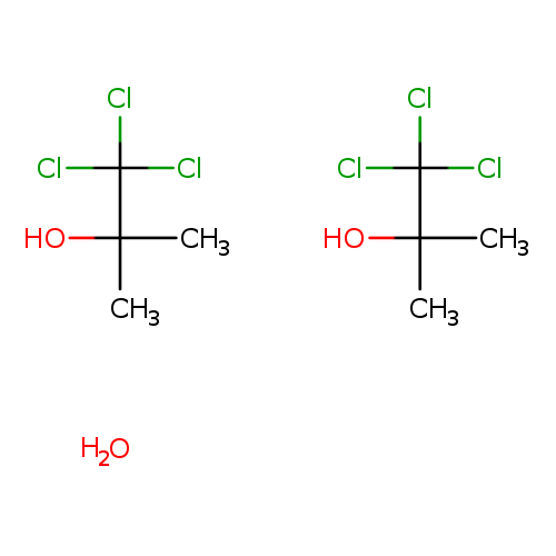 CC(C(Cl)(Cl)Cl)(O)C.CC(C(Cl)(Cl)Cl)(O)C.O