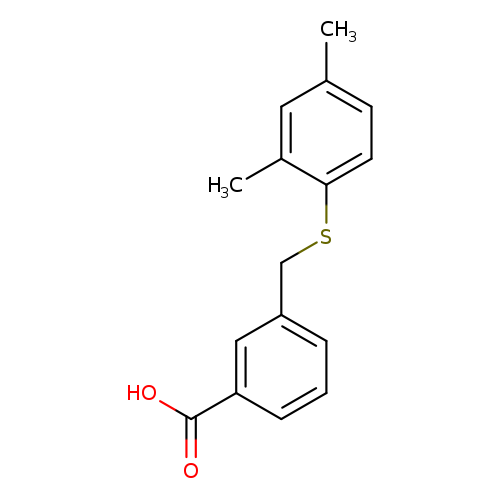 Cc1ccc(c(c1)C)SCc1cccc(c1)C(=O)O