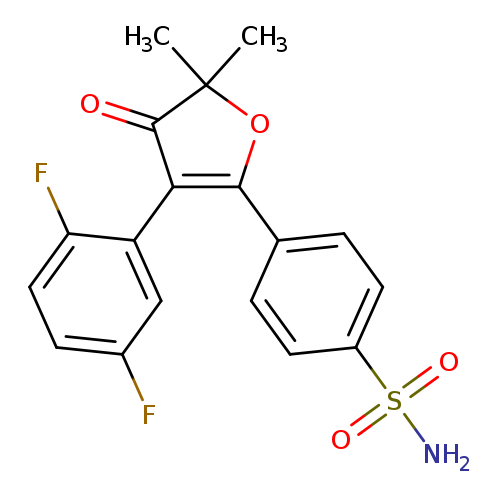 Fc1ccc(c(c1)C1=C(OC(C1=O)(C)C)c1ccc(cc1)S(=O)(=O)N)F