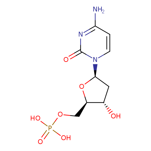O[C@H]1C[C@@H](O[C@@H]1COP(=O)(O)O)n1ccc(nc1=O)N