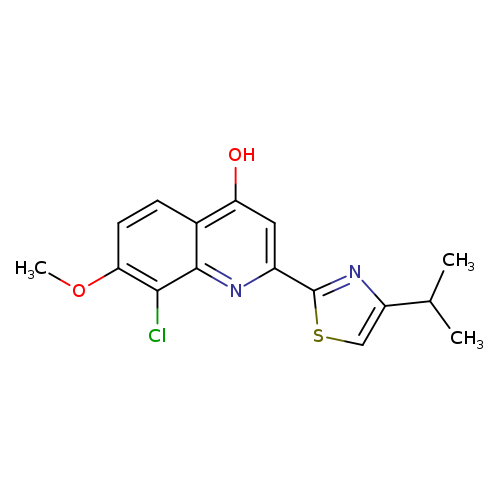 COc1ccc2c(c1Cl)nc(cc2O)c1scc(n1)C(C)C