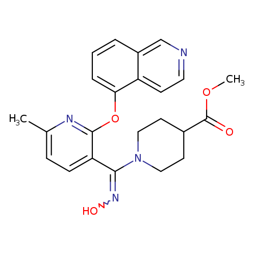 ON=C(c1ccc(nc1Oc1cccc2c1ccnc2)C)N1CCC(CC1)C(=O)OC