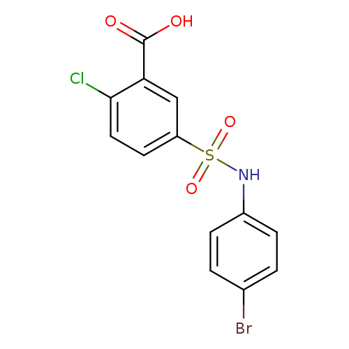 Brc1ccc(cc1)NS(=O)(=O)c1ccc(c(c1)C(=O)O)Cl