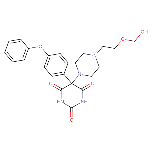 OCOCCN1CCN(CC1)C1(C(=O)NC(=O)NC1=O)c1ccc(cc1)Oc1ccccc1