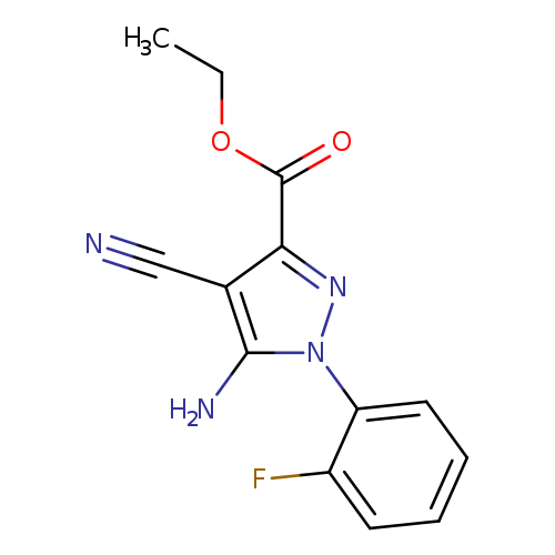 CCOC(=O)c1nn(c(c1C#N)N)c1ccccc1F