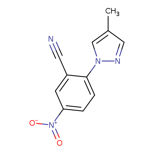 N#Cc1cc(ccc1n1ncc(c1)C)[N+](=O)[O-]