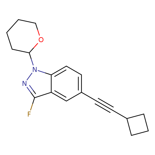 Fc1nn(c2c1cc(C#CC1CCC1)cc2)C1CCCCO1