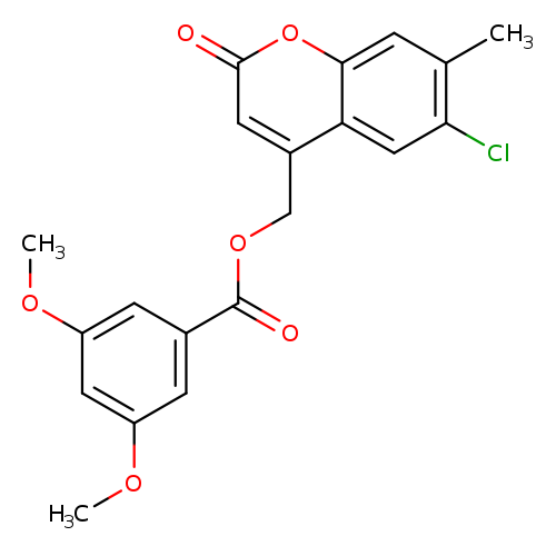 COc1cc(OC)cc(c1)C(=O)OCc1cc(=O)oc2c1cc(Cl)c(c2)C