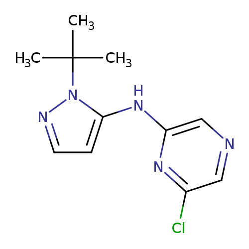 Clc1cncc(n1)Nc1ccnn1C(C)(C)C