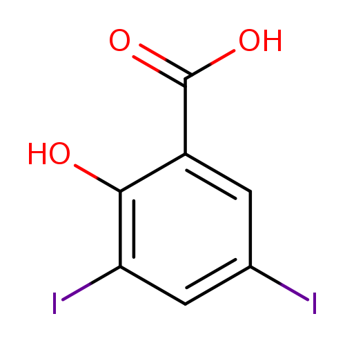 Ic1cc(I)c(c(c1)C(=O)O)O