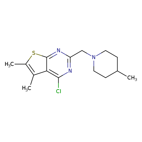 CC1CCN(CC1)Cc1nc(Cl)c2c(n1)sc(c2C)C