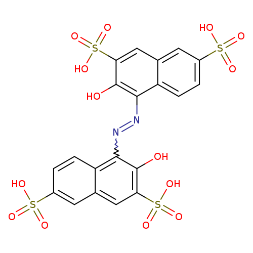 Oc1c(N=Nc2c3ccc(cc3cc(c2O)S(=O)(=O)O)S(=O)(=O)O)c2ccc(cc2cc1S(=O)(=O)O)S(=O)(=O)O