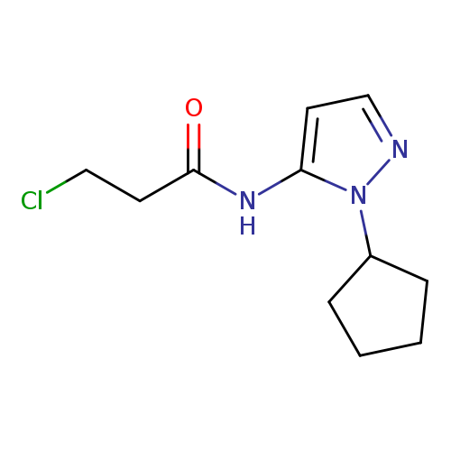 ClCCC(=O)Nc1ccnn1C1CCCC1